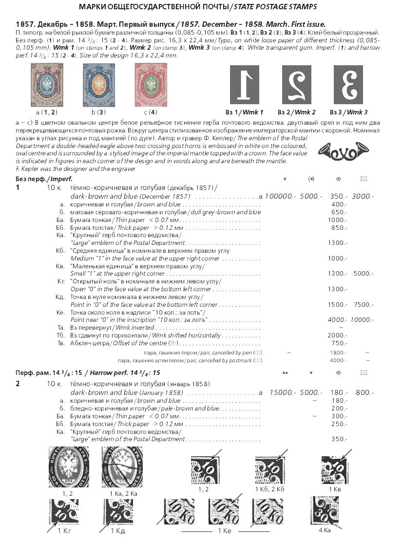 Российская империя.Специализированный каталог почтовых марок 1845-1917 годов.The Russian empire.Specialized catalogue of postage stamps 1845-1917 years.