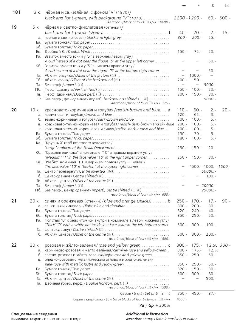 Российская империя.Специализированный каталог почтовых марок 1845-1917 годов.The Russian empire.Specialized catalogue of postage stamps 1845-1917 years.