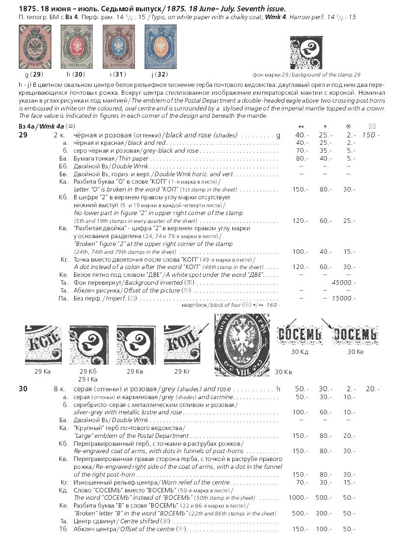 Российская империя.Специализированный каталог почтовых марок 1845-1917 годов.The Russian empire.Specialized catalogue of postage stamps 1845-1917 years.