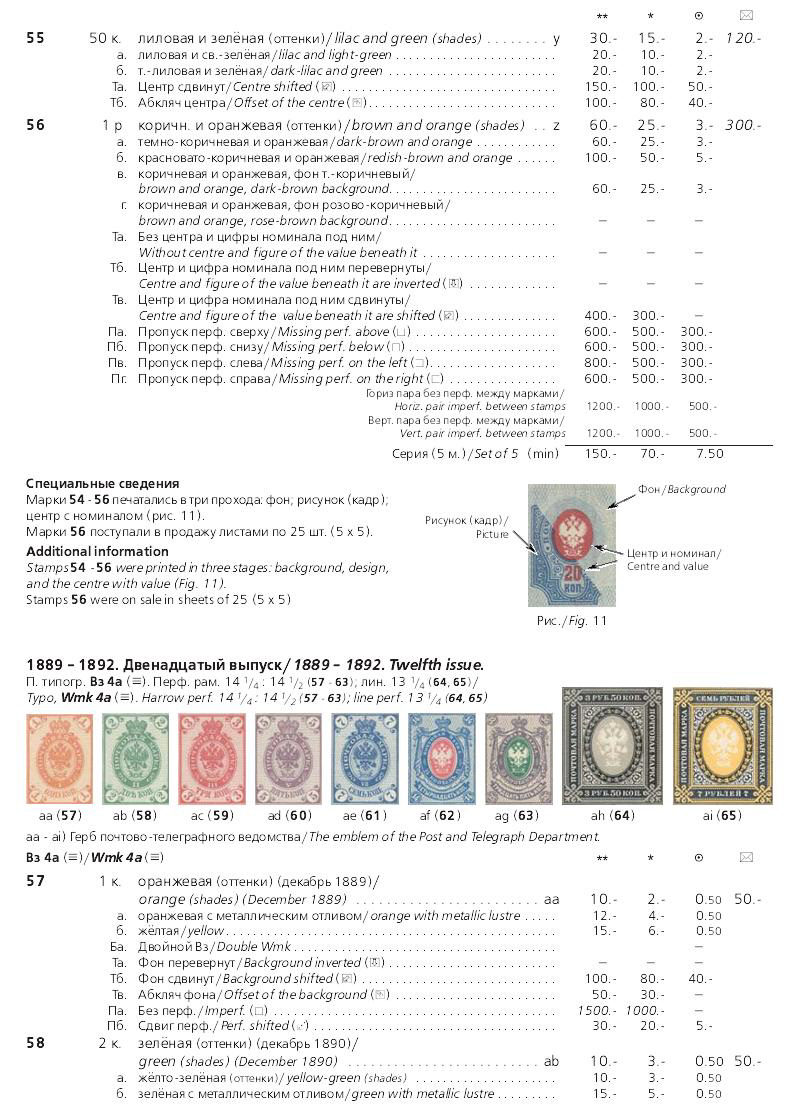 Российская империя.Специализированный каталог почтовых марок 1845-1917 годов.The Russian empire.Specialized catalogue of postage stamps 1845-1917 years.